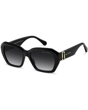 Marc Jacobs Square Geometric Sunglasses, 55Mm - Black