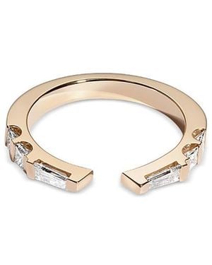 Shahla Karimi 14K Certified Lab Grown Diamond Princess & Baguette Cuff Ring, 0.50 Tcw - White