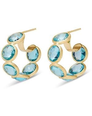 Marco Bicego 18K Jaipur Topaz Hoop Earrings - Blue