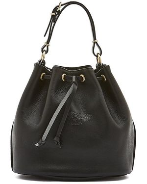 Il Bisonte Classic Leather Bucket Bag - Black