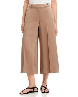 Theory Wide Leg Satin Culottes - Natural