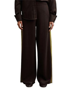 Reiss Samson Knitted Wide Leg Side Stripe Pants - Black