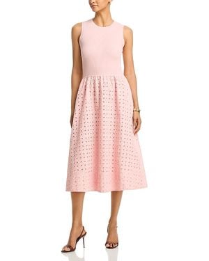 Tahari The Emma Eyelet Dress - Pink