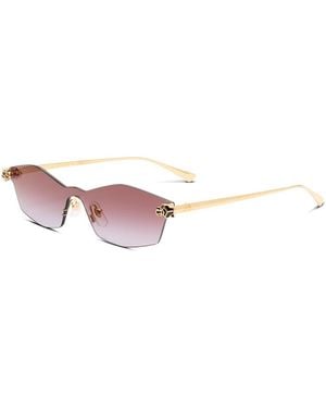 Cartier Geometric Sunglasses, 38Mm - Pink