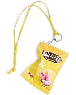 Balenciaga Chips Phone Holder Pouch - Metallic
