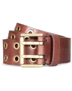 AllSaints Flat Eyelets Leather Belt - Brown