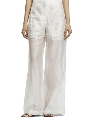 Saint Art Hewes Floral Sequin Pants - White