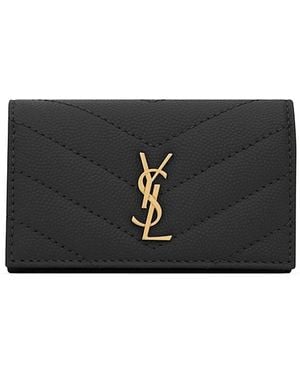 Saint Laurent Cassandre Slim Key Case - Black