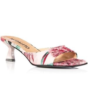 NODALETO Kitten Heel Mule Sandals - Pink