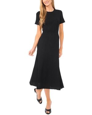 Ted Baker Short Sleeve Crew Neck Midi Dress - Black