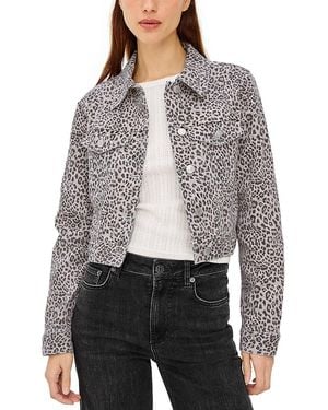 Rails Brea Cheetah Print Denim Jacket - Gray
