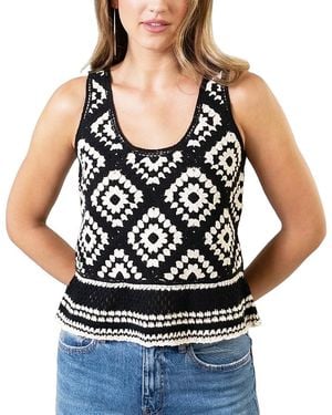 Central Park West Winona Crochet Stitch Tank - Black