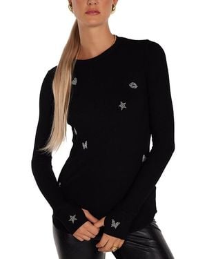 Lauren Moshi Mckinley Pearl Hot Fix Elements Top - Black