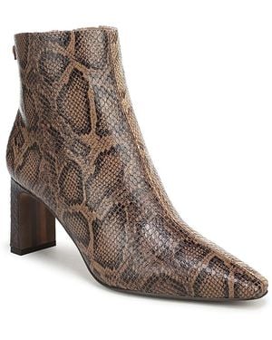 Sam Edelman Saige Two Tone Embossed Leather Ankle Boots - Brown