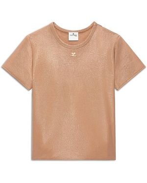 Courreges Vinyl Short Sleeve Top - Natural