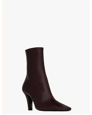 Saint Laurent Jill Mid Heel Booties - White