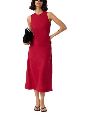 Whistles Bias Cut Linen Dress - Red