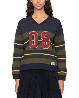 Sea Mina V Neck Sweater - Blue