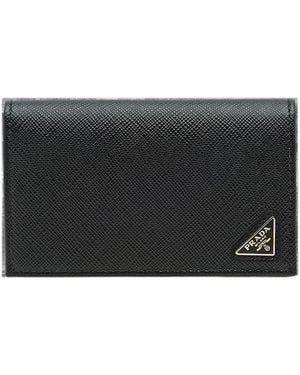 Prada Saffiano Leather Card Holder - Black