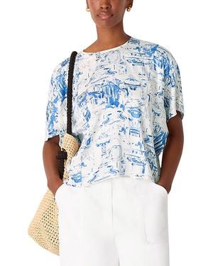 Whistles Rome Print Blouse - Blue