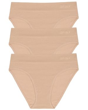 DKNY Seamless Litewear Hi-Cut Panty 3Pk - Natural