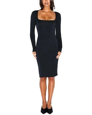 Skims Smooth Layers Square Neck Dress - Black