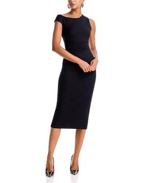 Aqua Asymmetric Midi Dress - Black