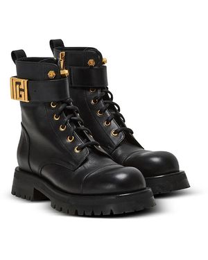 Balmain Charlie Leather Ranger Boots - Black