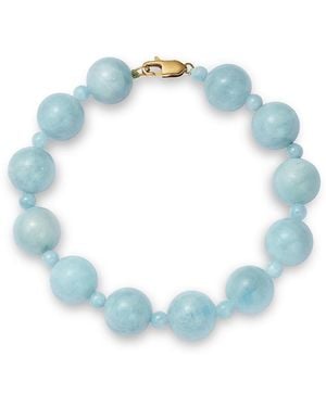 Bloomingdale's Fine Collection Milky Aquamarine Beaded Bracelet - Blue
