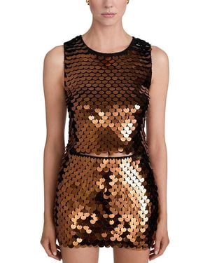 FRAME The Paillette Embellished Wool Tank - Brown