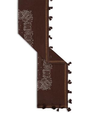 Gerard Darel Donia Printed Fringed Scarf - Brown