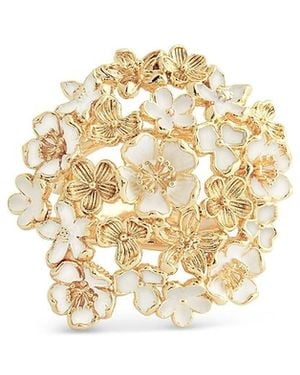 Anabel Aram Bloom Gathered Cocktail Ring - Metallic