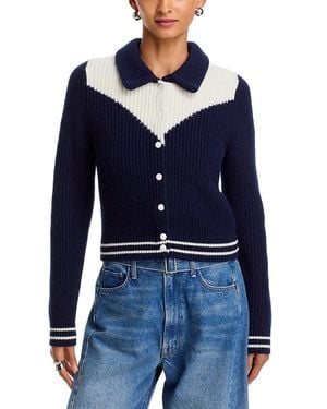 Mother The Baby Raquette Color Blocked Cardigan - Blue