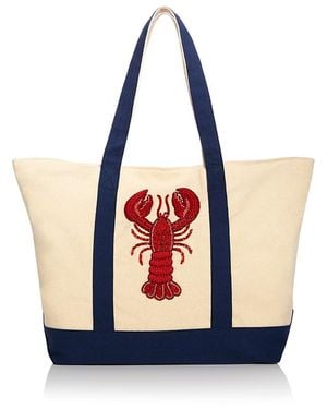 Aqua Large Canvas Tote - Blue