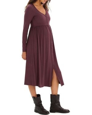 Hatch Collection The Softest Rib Nursing Dress - Red
