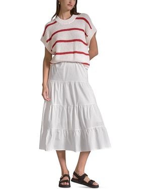 Elan Mixed Media Sweater Midi Dress - White