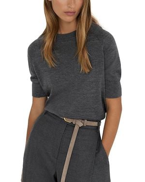 Reiss Suzzie Wool Mock Neck Tee - Black