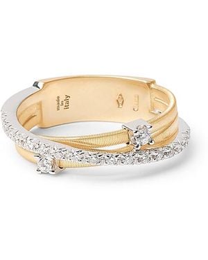 Marco Bicego 18K & Goa Diamond Three Strand Ring - White