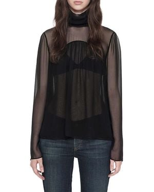 AllSaints Nadia Silk Sheer Top - Black
