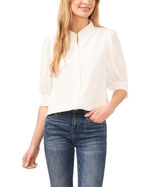 Cece Open Collar Top - White