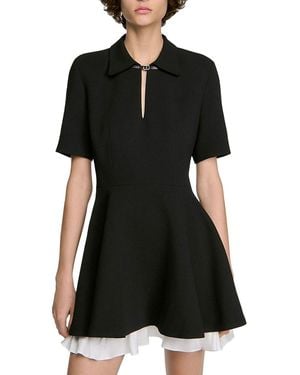 Sandro Joye Skater Mini Dress - Black