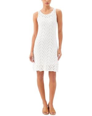 Karen Kane Sleeveless Crocheted Dress - White