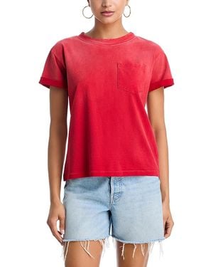 Mother The Cuffed Pocket Sinful Tee - Red