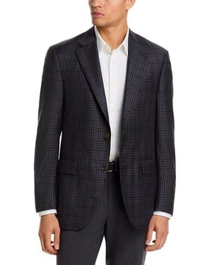 Peter Millar Flynn Check Windowpane Wool Regular Fit Sportscoat - Blue