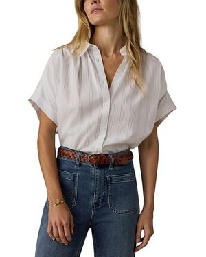 Faherty Heirloom Dobby Lucia Cotton Top - Blue
