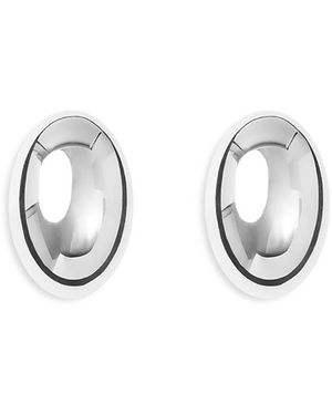 LIE STUDIO Camille Oval Stud Earrings - Metallic