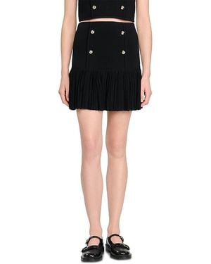 Sandro Double Breasted Ruffle Mini Skirt - Black