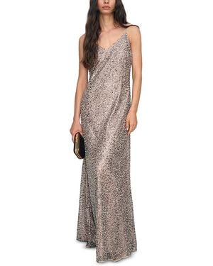 Reiss Sequin Maxi Dress - Brown