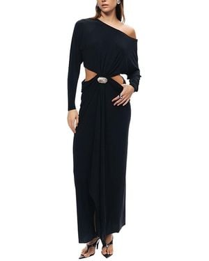 Nocturne One-Shoulder Cut-Out Maxi Dress - Blue