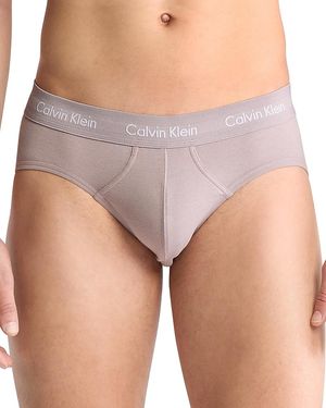 Calvin Klein Cotton Stretch Moisture Wicking Hip Briefs, Pack Of 3 - Purple